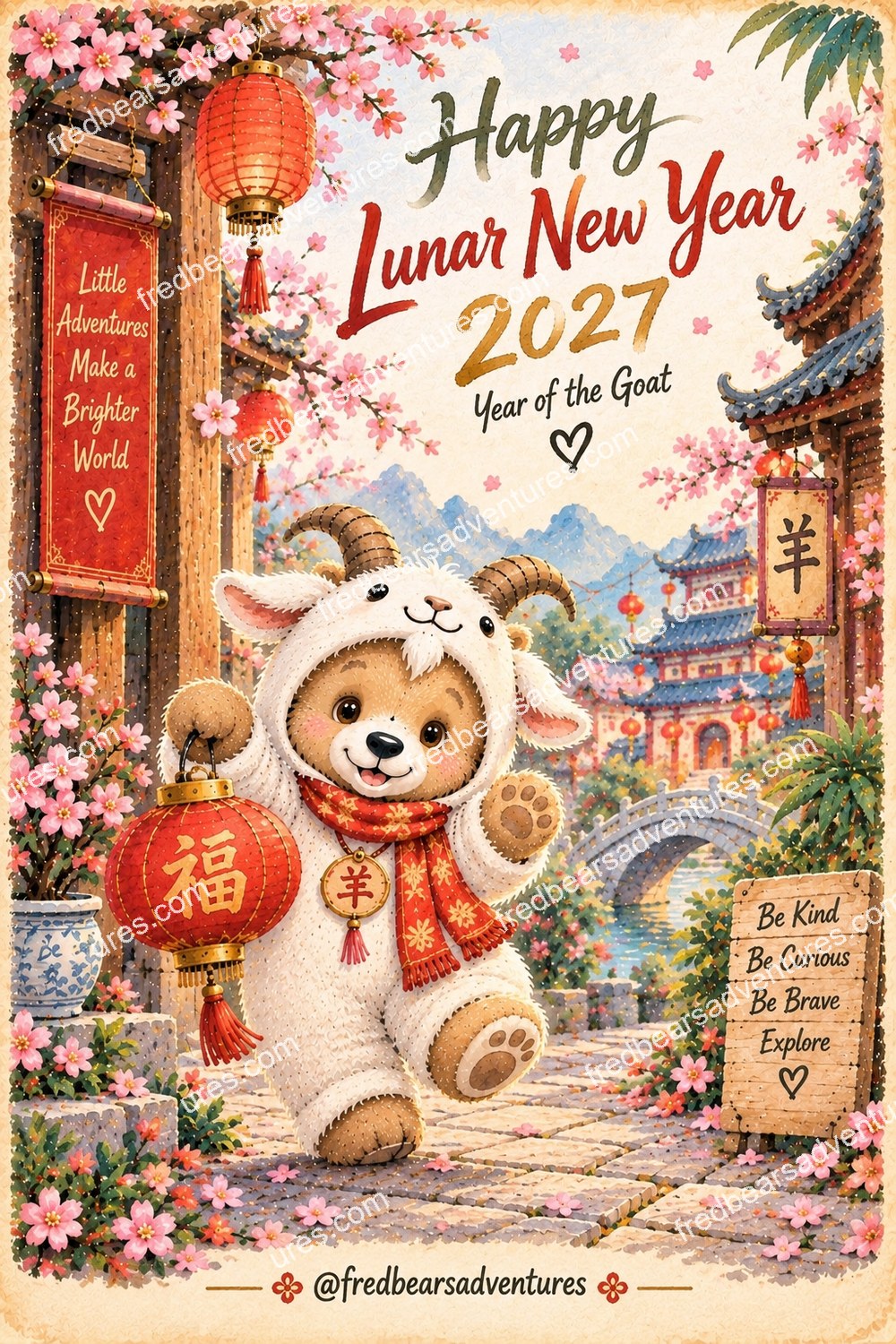 Happy Lunar New Year 2027 Postcard — front